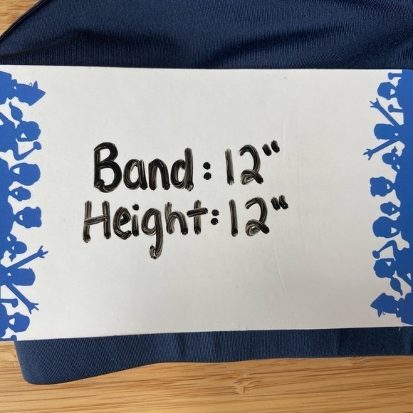 Handful Supportive Zip Clip Front Athletic Workout Running Navy Blue Sports Bra - Picture 11 of 11